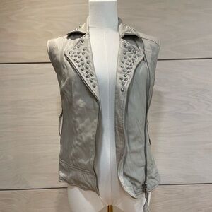 Women's Gray Studded Vest